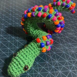 🌈 Handmade Sensory Crochet Fidget Toy – Green Snack 🌈
